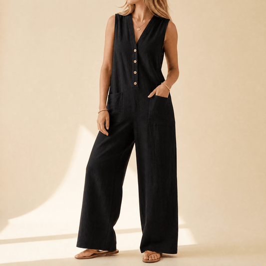 Breezy Button Front Jumpsuit