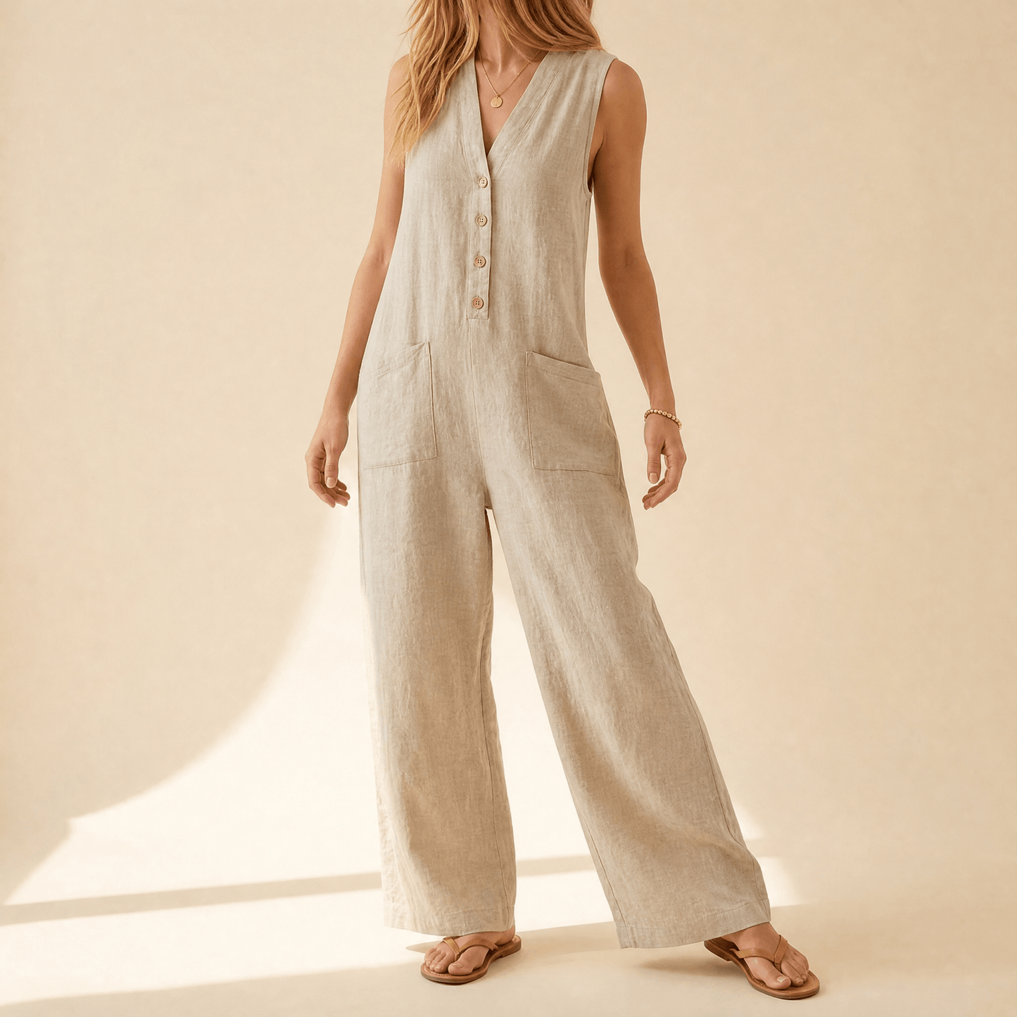Breezy Button Front Jumpsuit