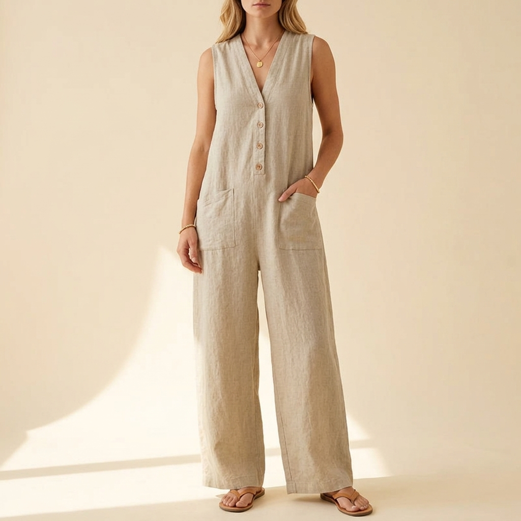Breezy Button Front Jumpsuit