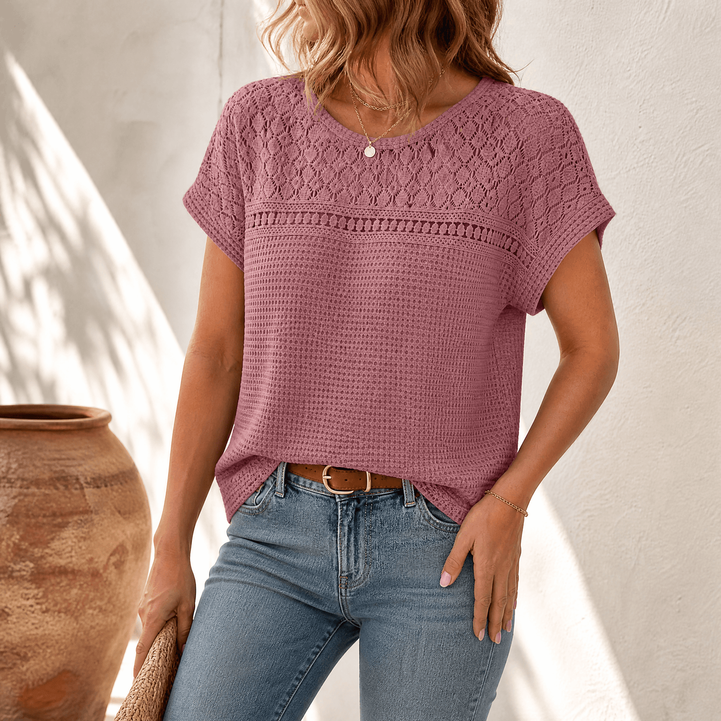 Breezy Open-Weave Top