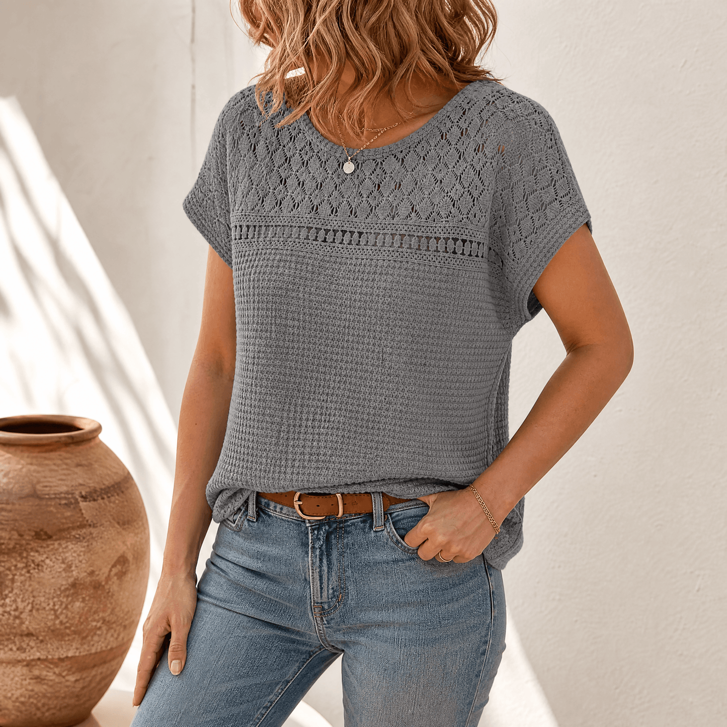 Breezy Open-Weave Top