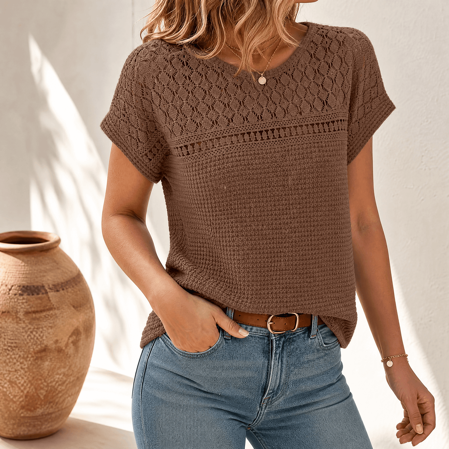 Breezy Open-Weave Top