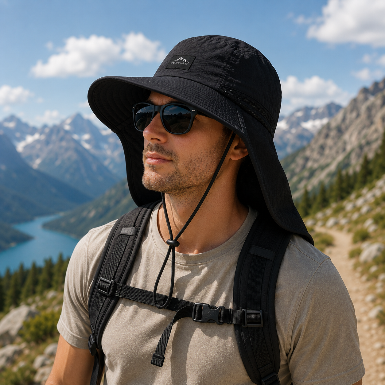 Brimveil Hiking Sun Hat with Neck Flap | UPF 50+