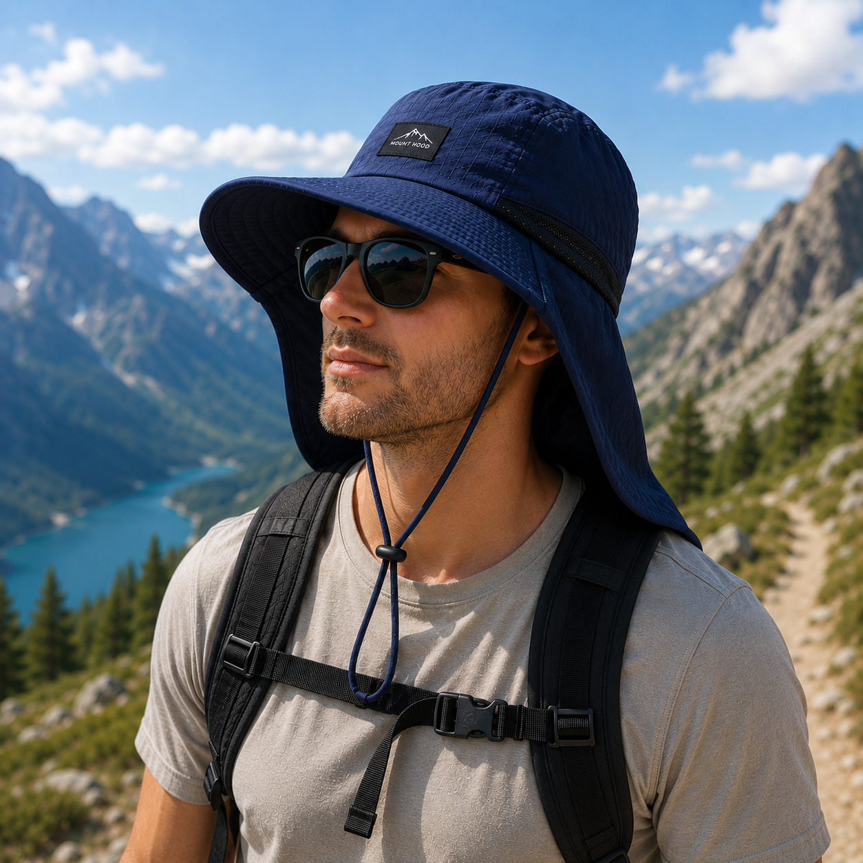 Brimveil Hiking Sun Hat with Neck Flap | UPF 50+