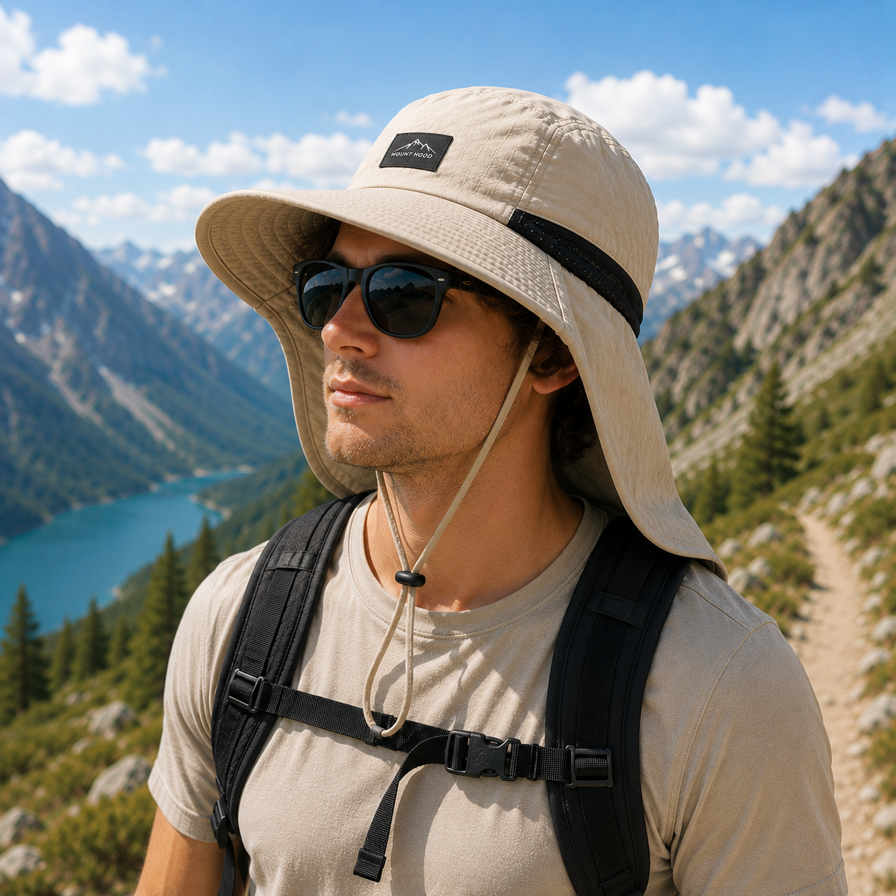 Brimveil Hiking Sun Hat with Neck Flap | UPF 50+