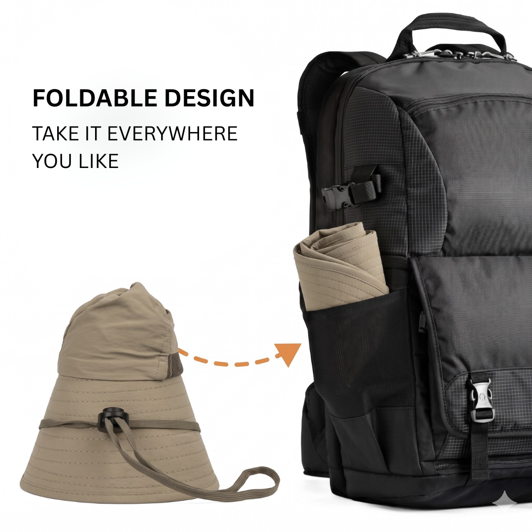Brimveil Hiking Sun Hat with Neck Flap | UPF 50+