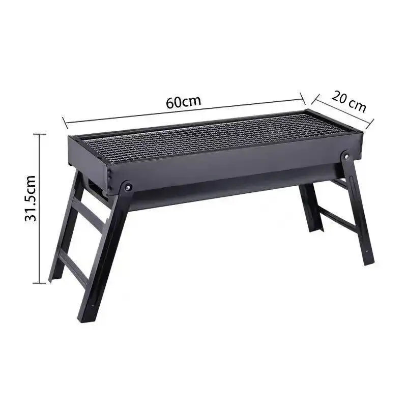 Carvallo Pro Folding Charcoal Grill | Portable & Stable | For Outdoors, Camping & Picnic | 60 × 20 × 31.5 cm