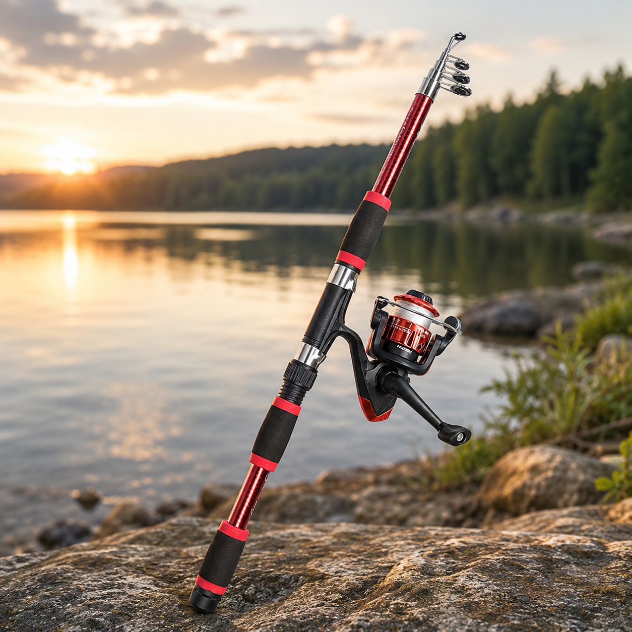 Castaway Telescopic Travel Fishing Rod Set