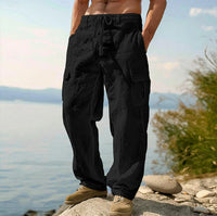 Casual cargo pants with adjustable waist and practical side pockets