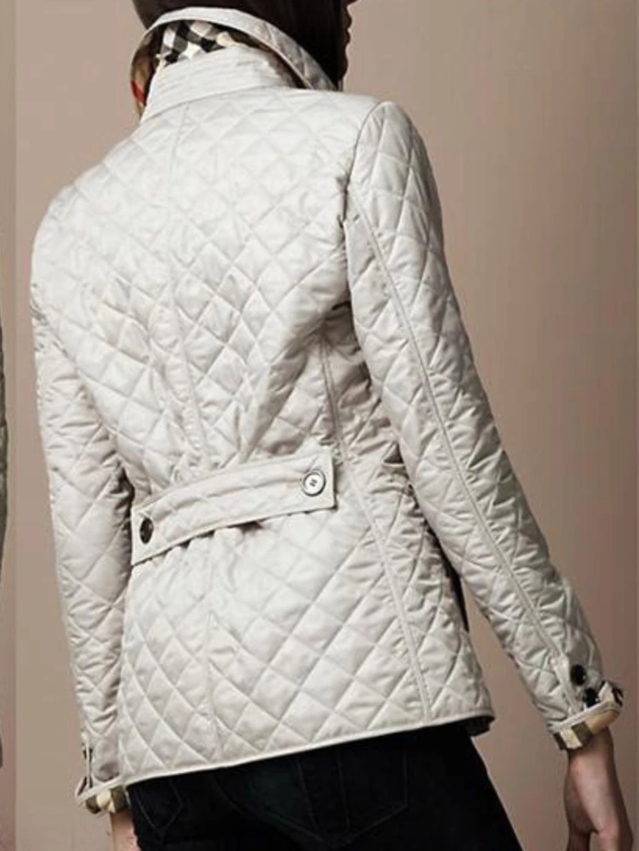 Casual Quilted Jacket with Turned-Down Collar