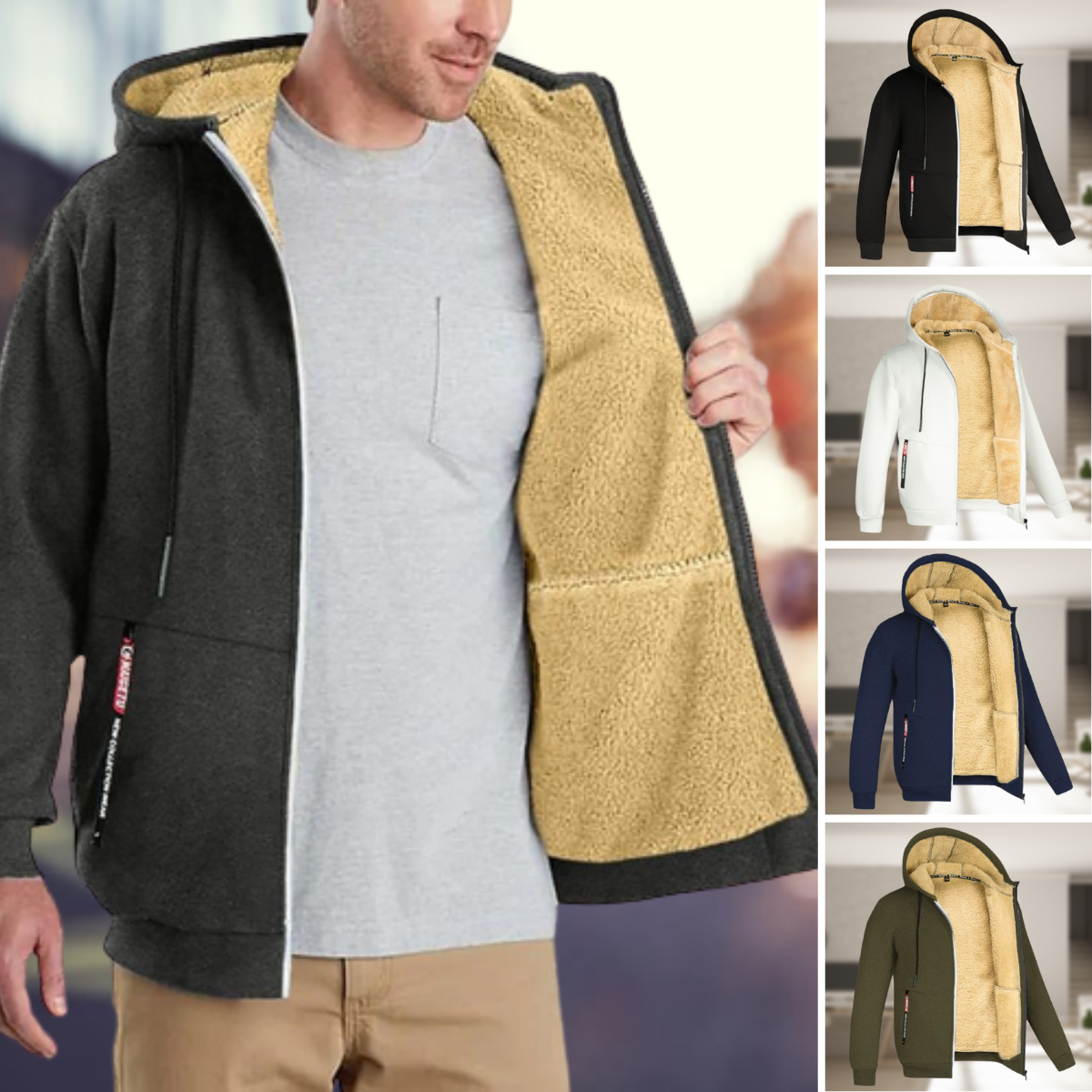 Casual winter hoodie for men