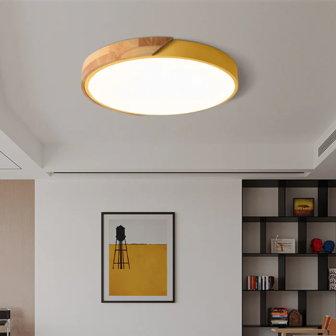 Ceiling Light with LED Scandinavian Wood Design