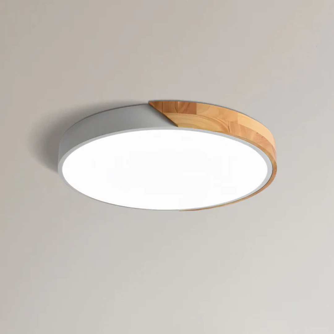 Ceiling Light with LED Scandinavian Wood Design
