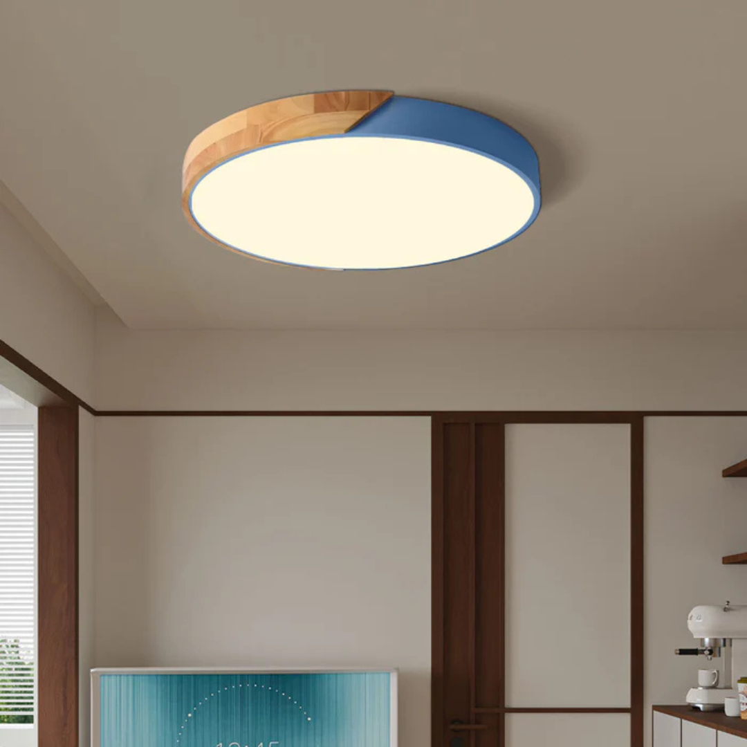 Ceiling Light with LED Scandinavian Wood Design