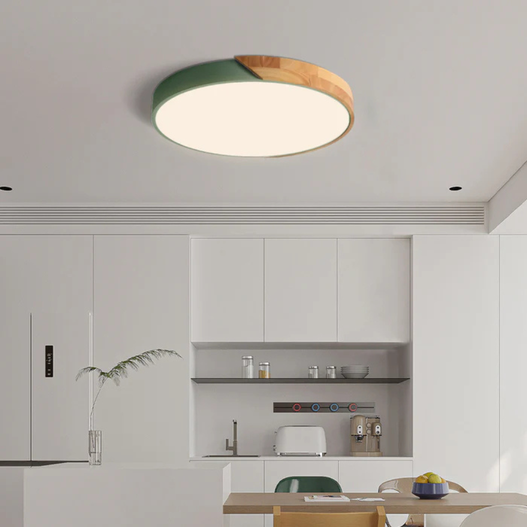 Ceiling Light with LED Scandinavian Wood Design