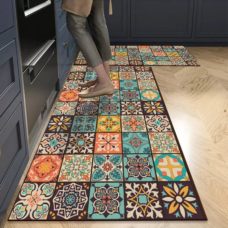 Cement Tile Kitchen Rug