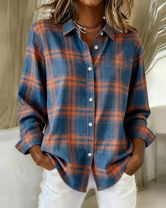 Checked pattern and notched lapel