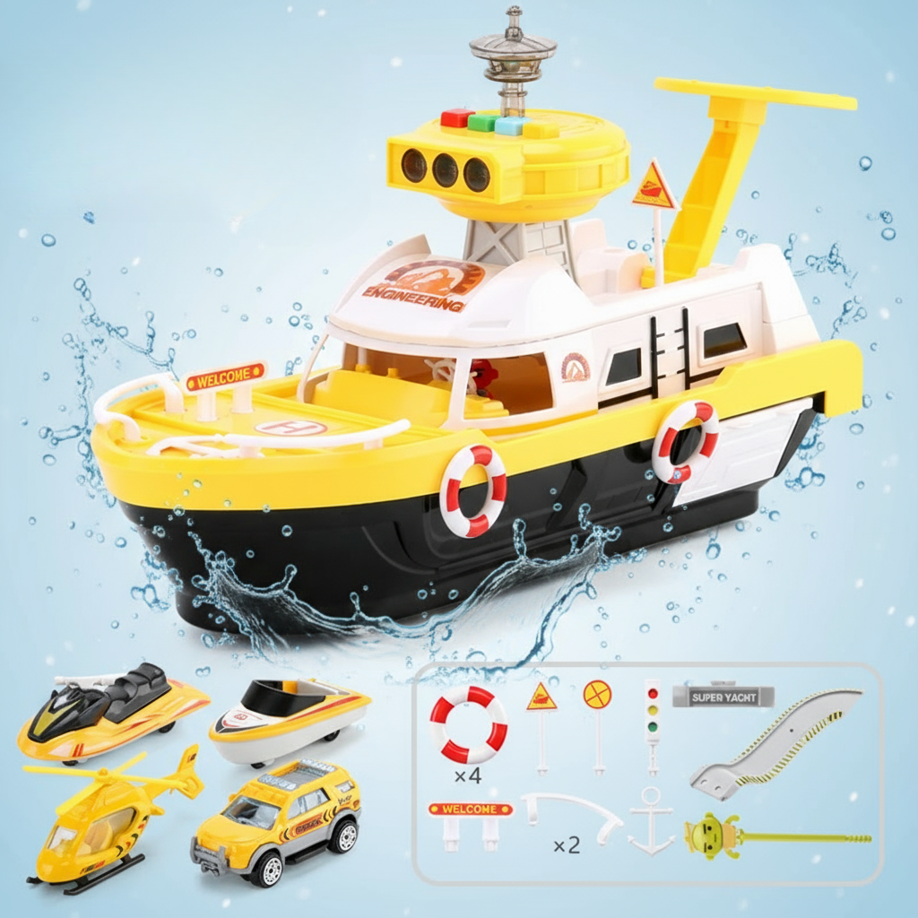 Children's Interactive Musical Toy Boat with Lights & Sounds