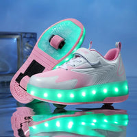 Children's Shoes with LED Lights and Wheels – Easy Velcro Closure for Active Play
