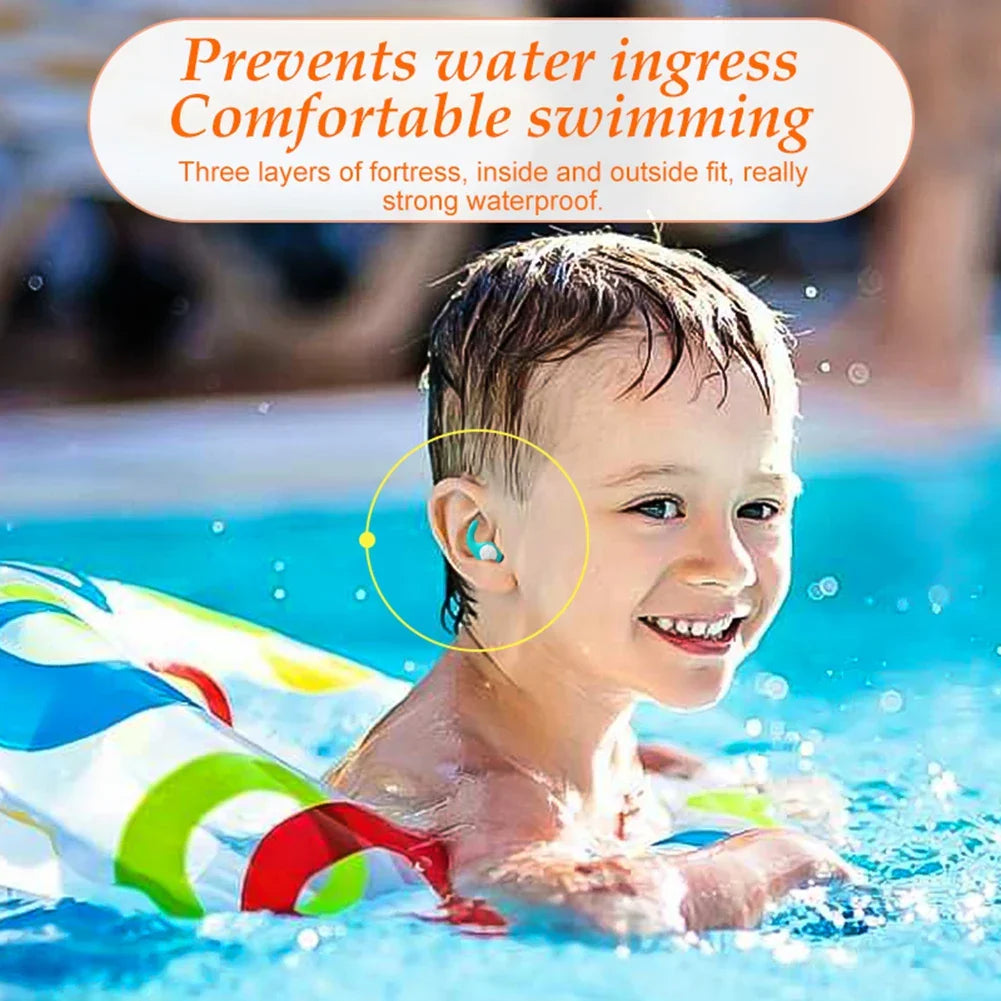 Children's Silicone Earplugs for Swimming & Noise Reduction