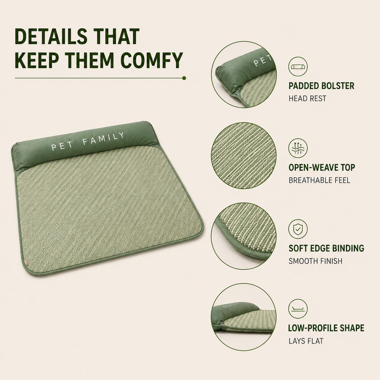Chilrest Breathable Pet Cooling Mat With Cushion