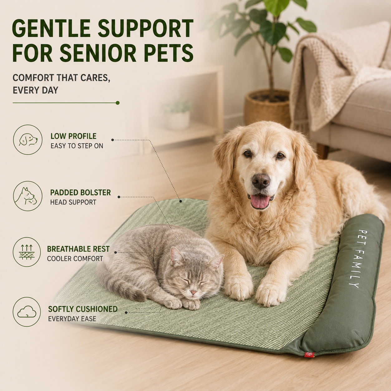 Chilrest Breathable Pet Cooling Mat With Cushion