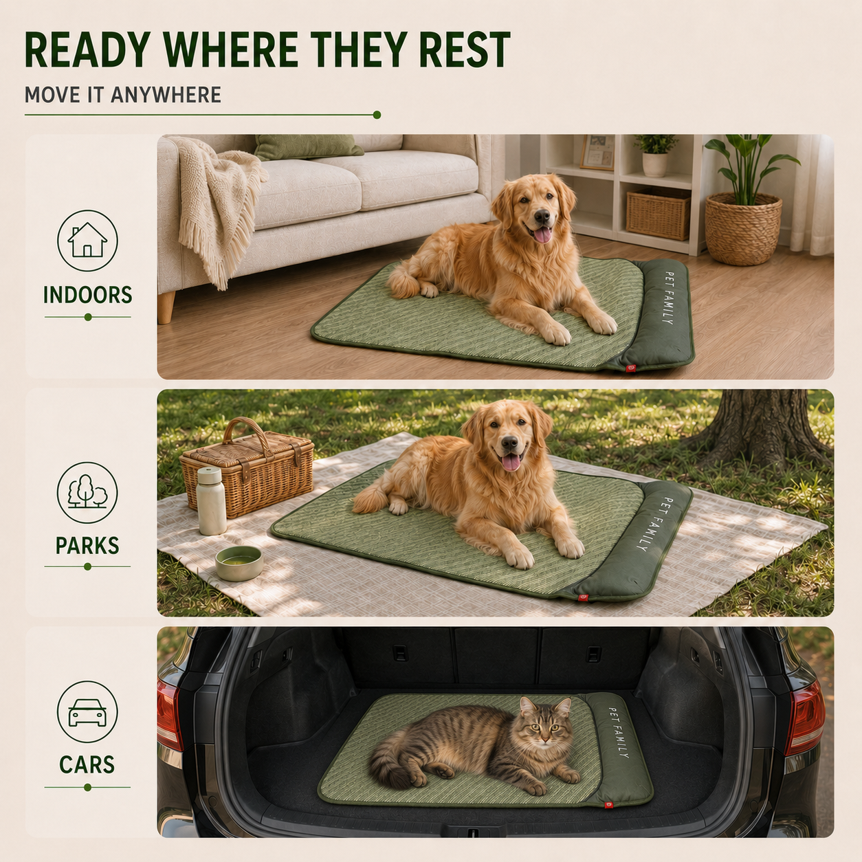 Chilrest Breathable Pet Cooling Mat With Cushion