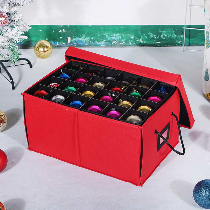 Christmas Ornament Storage Box with Stackable Trays and Dividers