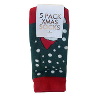 Christmas Socks 5 Pairs in Various Patterns and Colours
