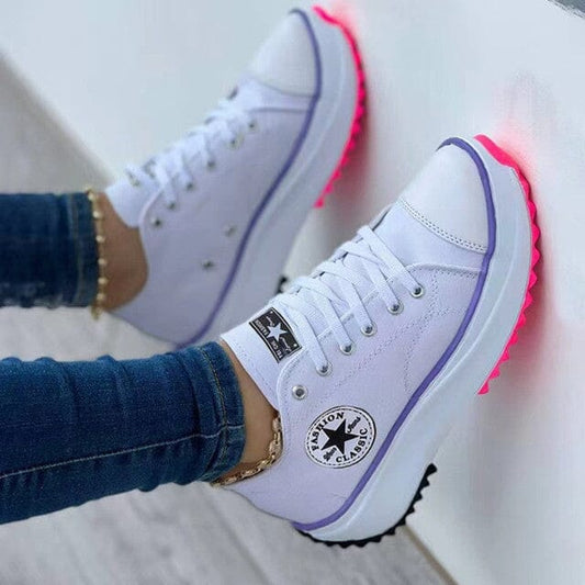 Chunky Sole Low-Top Sneakers - Casual Style