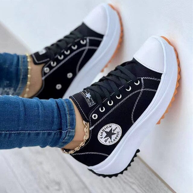 Chunky Sole Low-Top Sneakers - Casual Style