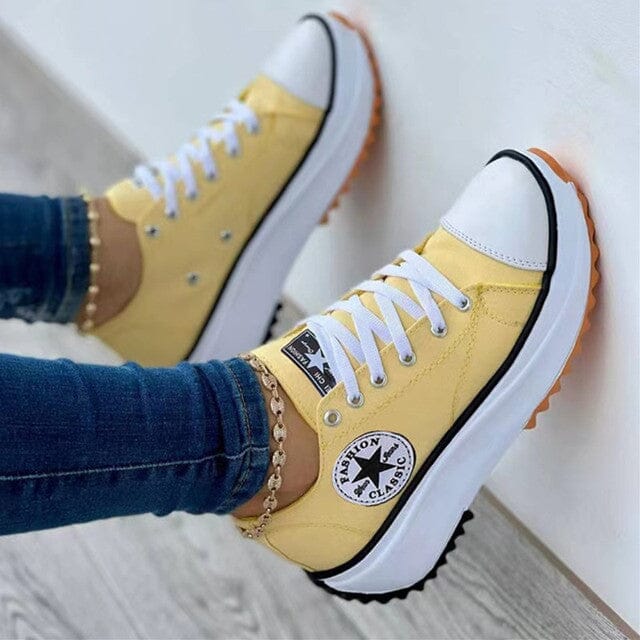 Chunky Sole Low-Top Sneakers - Casual Style