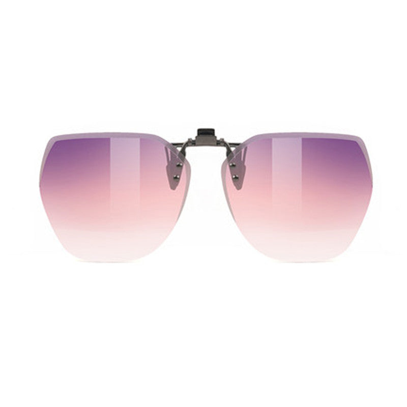 Clip-on Rimless Polarized Sunglasses, with Anti-glare and Flip-Up Design, for Outdoor/Driving