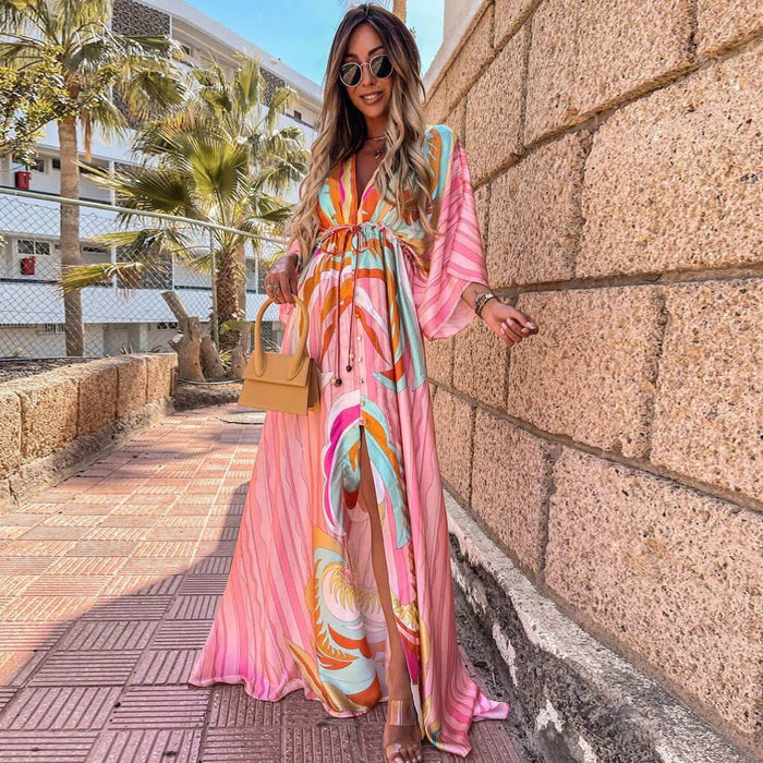 Colorful Maxi Dress with Graphic Print