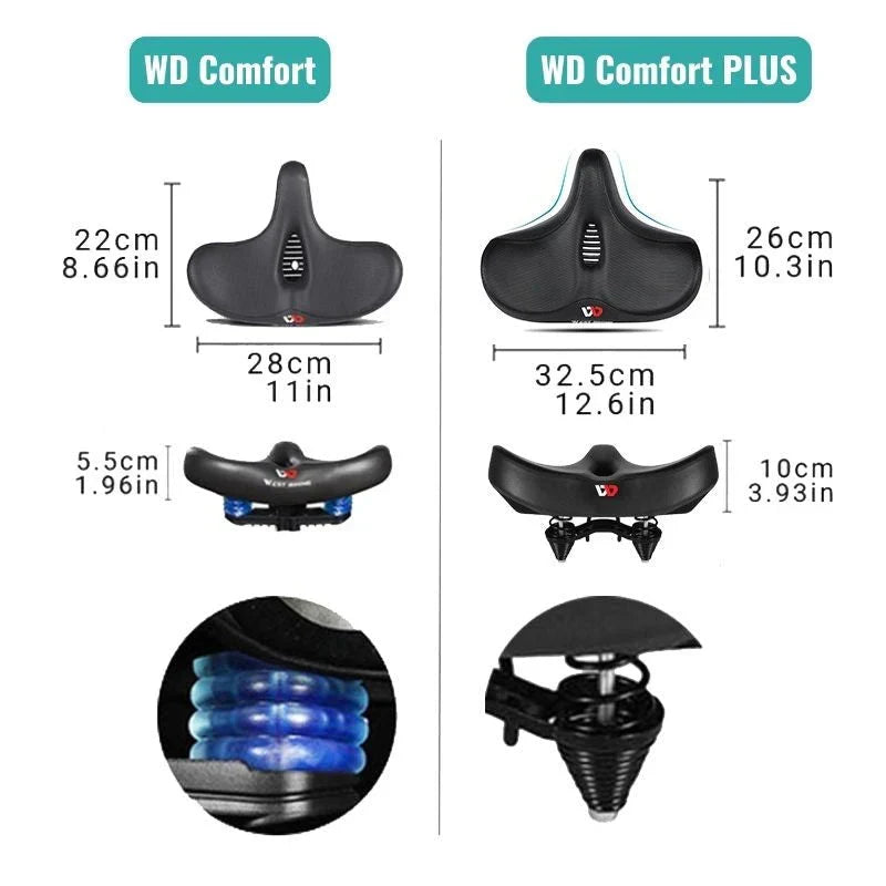 Comfortable Bicycle Saddle | Extra Wide Seat