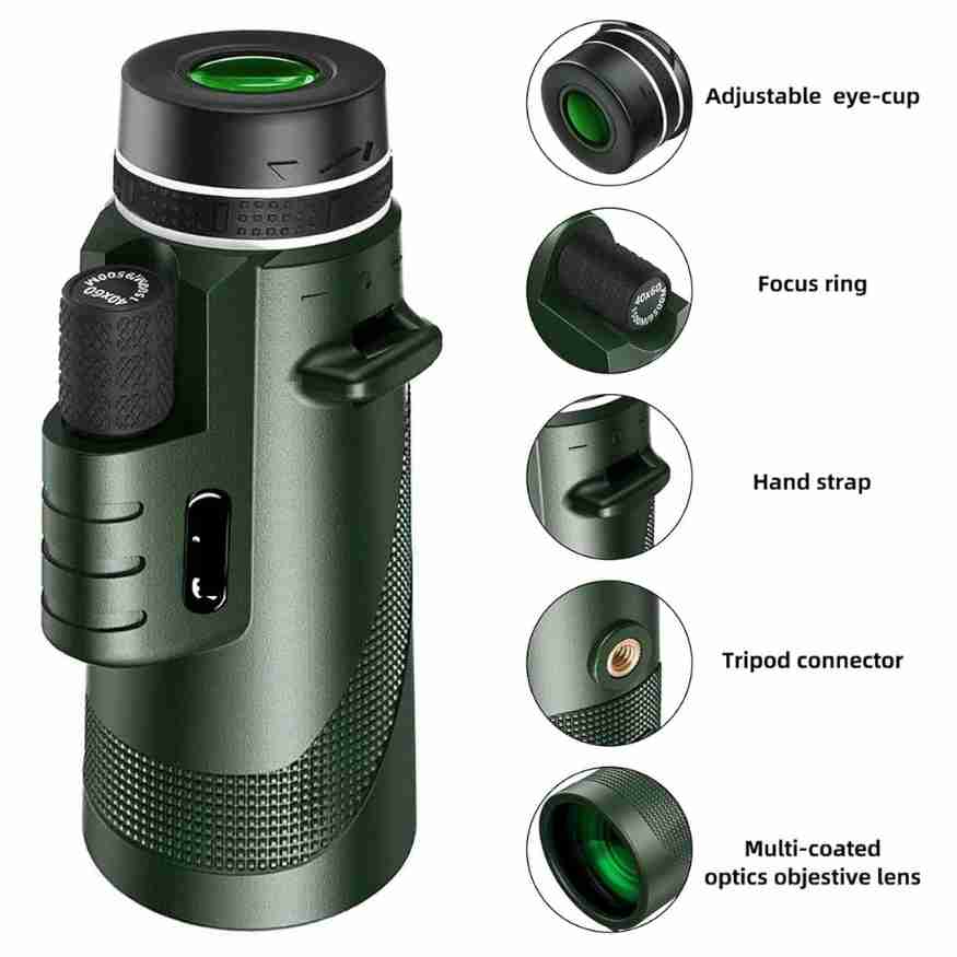 Compact 600x Ultra-Zoom Monocular Telescope | HD Lens, Lightweight & Perfect for Hiking, Birdwatching, and Sports Events