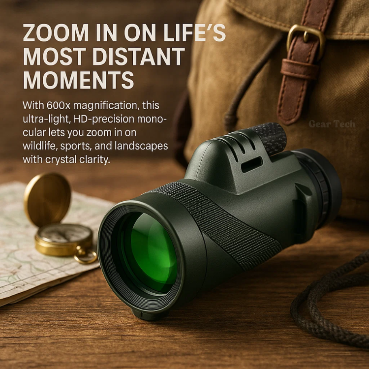 Compact 600x Ultra-Zoom Monocular Telescope | HD Lens, Lightweight & Perfect for Hiking, Birdwatching, and Sports Events