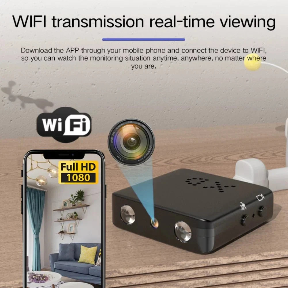 Compact Micro HD WiFi Camera with Audio and Night Vision