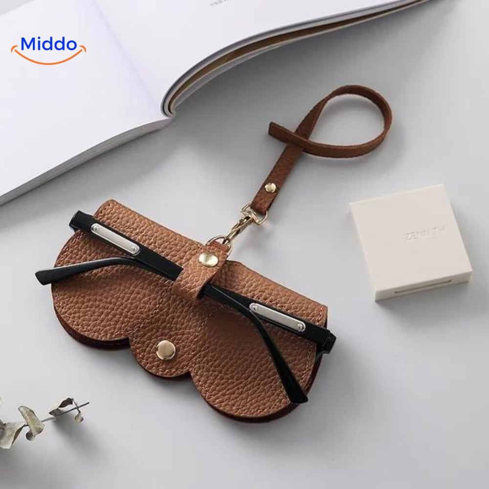 CompactVision™ - Slim Leather Glasses Case | Stylish Protection for Reading Glasses and Sunglasses