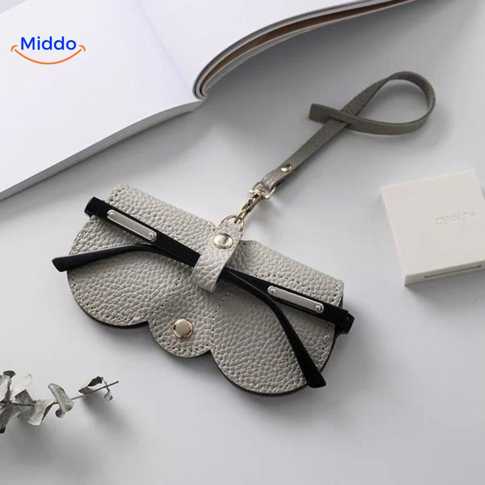 CompactVision™ - Slim Leather Glasses Case | Stylish Protection for Reading Glasses and Sunglasses