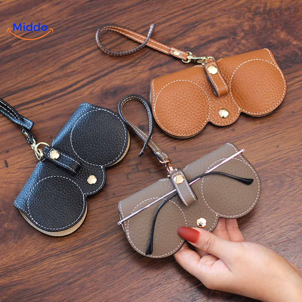 CompactVision™ - Slim Leather Glasses Case | Stylish Protection for Reading Glasses and Sunglasses