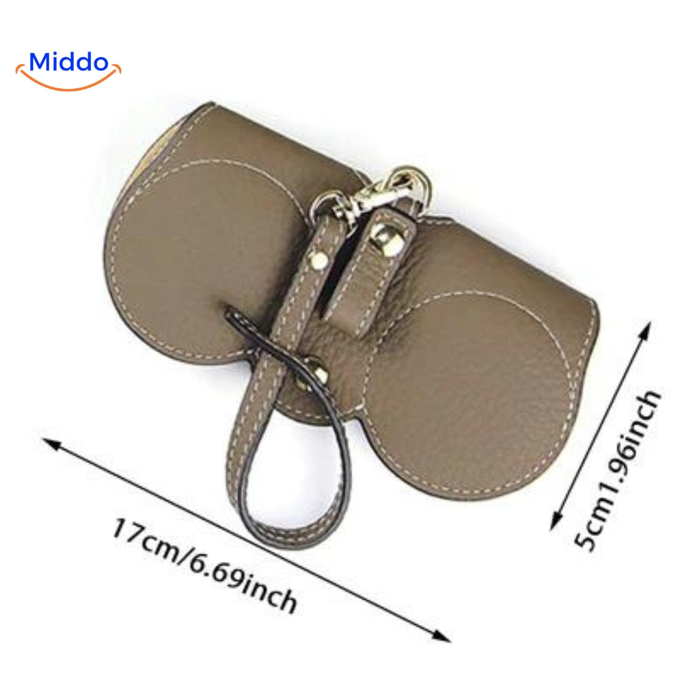 CompactVision™ - Slim Leather Glasses Case | Stylish Protection for Reading Glasses and Sunglasses