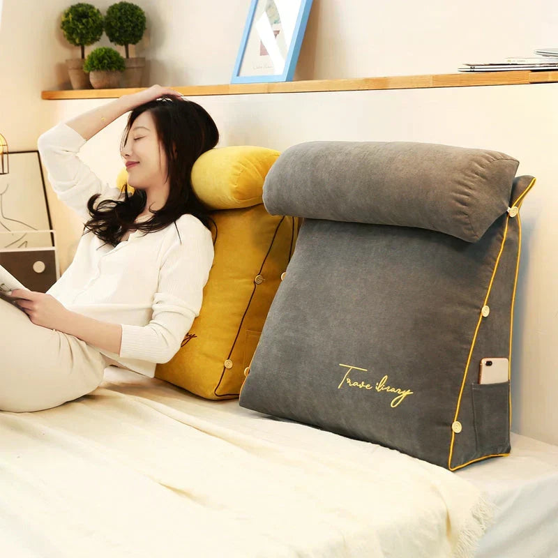 Contoured Wedge Back Support Pillow for Optimal Comfort