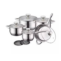 Cookware Set in Stainless Steel (12 Pieces)