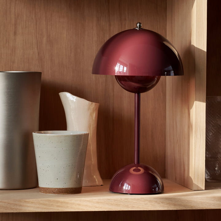 Cordless Retro LED Table Lamp with Umbrella Design