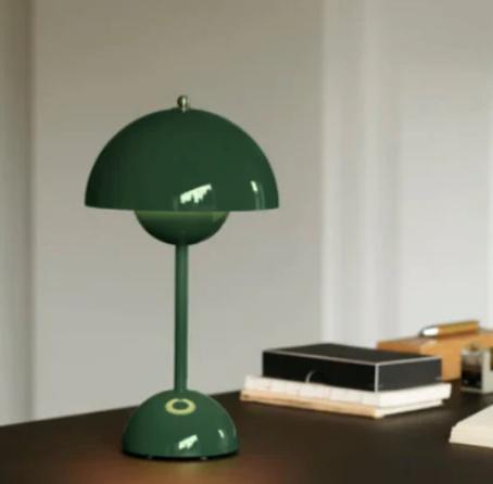 Cordless Retro LED Table Lamp with Umbrella Design