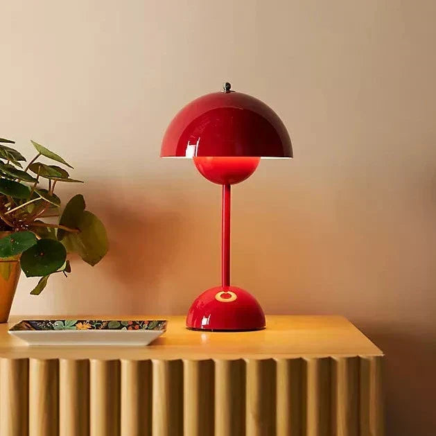 Cordless Retro LED Table Lamp with Umbrella Design