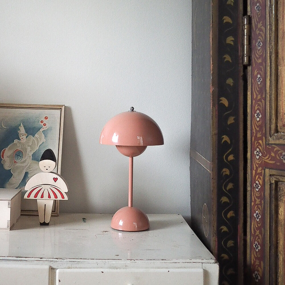Cordless Retro LED Table Lamp with Umbrella Design
