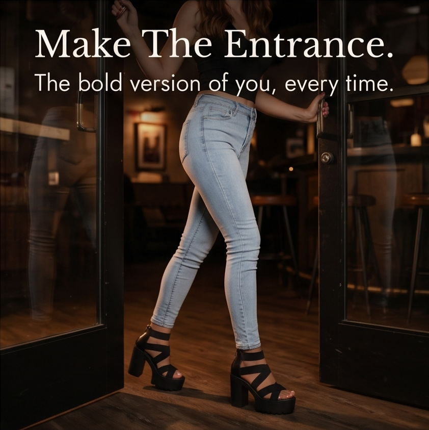 Cross-Strap Platform Heel Sandals