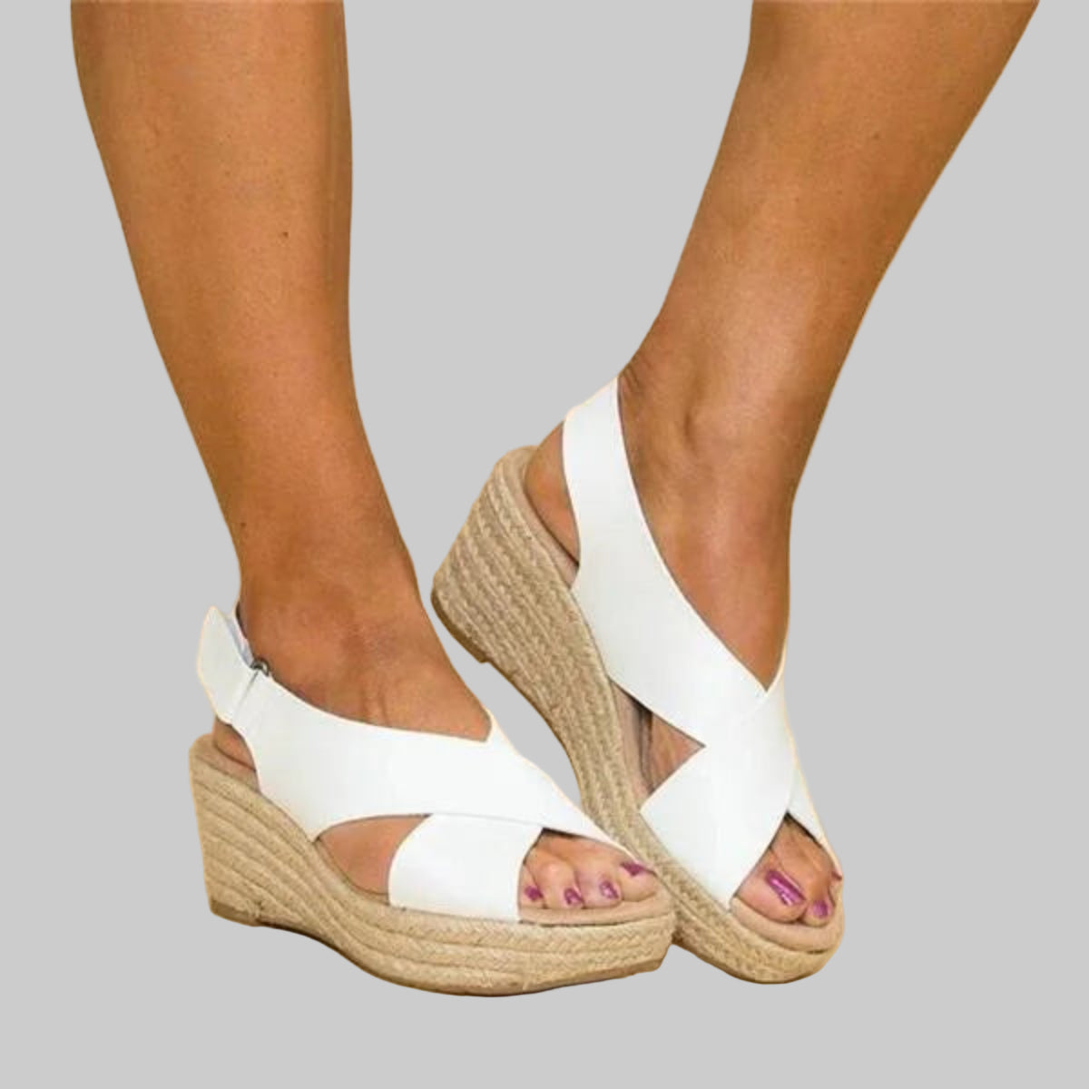 Crossed Wedge Espadrilles for Women